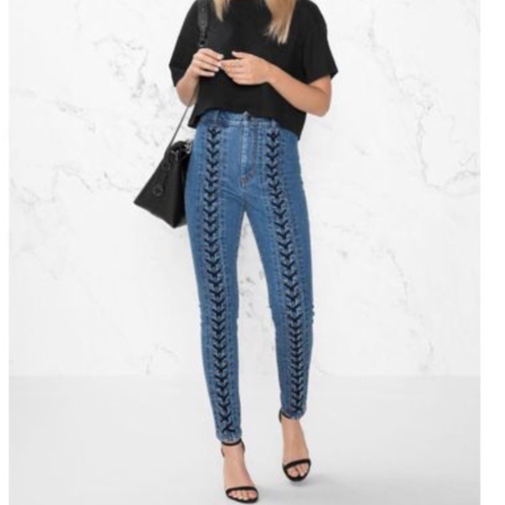 & Other Stories lace up jeans denim NWT